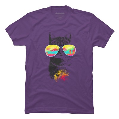 Men's Design By Humans Cat Breeze By Artemple T-Shirt