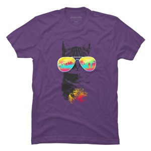 Men's Design By Humans Cat Breeze By Artemple T-Shirt - 1 of 3