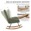 Rocking Chair Nursery, Teddy Upholstered Glider Rocker with High Backrest, Reading Chair Modern Rocking Accent Chairs with Side Pockets, White - 3 of 4