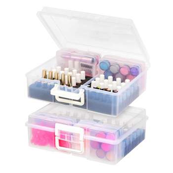 IRIS USA 10 Pack Small/Medium/Large Plastic Hobby Art Craft Supply  Organizer Storage Containers with Latching Lid, for Pencil, Lego, Crayon,  Ribbons, Tape, Beads, Sticker, Yarn, Ornaments, Stackable, Clear