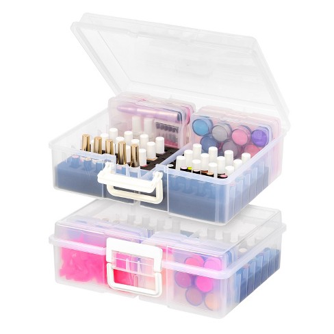 IRIS USA Nail Polish Organizer Case Storage Container, Clear