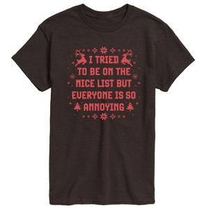 Men's - Instant Message - Tried To Nice List Short Sleeve Graphic T-Shirt - 1 of 4