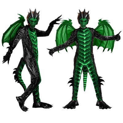 Joyfy Halloween Kid Dragon Costume, Boys Dragon Wings, Tail and Mask Set for Halloween Dress Up