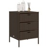 vidaXL Patio Storage Cabinet Brown 21.7"x23.2"x31.5" Poly Rattan - 4 of 4
