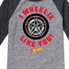Boys' - Hot Wheels - Valentine's I Wheelie Like You Raglan Graphic T-Shirt - 2 of 4