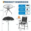 Nasitip 6-Piece Patio Dining Set for 4 with Umbrella, Hexagon Outdoor Table & 4 Folding Chairs - 2 of 4
