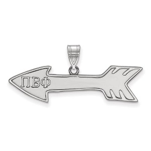 Black Bow Jewelry Sterling Silver Pi Beta Phi Greek Life Medium Pendant - 1 of 3
