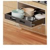 White- Expandable Pull Out Cabinet Organizer,17"Deep Carbon Steel Kitchen Storage Shelf Basket Drawer Slide Out Organizer For Cupboard Home Office C - 3 of 4