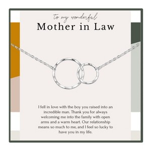 HOPE LOVE SHINE 2 Ring Sterling Silver Gold Necklace – Mother of the Groom Gift from Bride, Meaningful Jewelry for Mother-in-Law on Wedding Day - 1 of 1