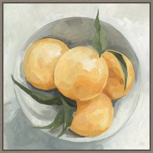 22" x 22" Fruit Bowl I by Emma Scarvey Framed Canvas Wall Art Print - Amanti Art: Modern Lithograph with Polystyrene Frame - 1 of 4
