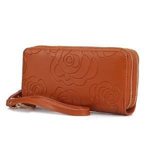 MKF Collection Ellie Genuine Leather Flower-Embossed Women’s Wristlet Wallet by Mia K - 1 of 4