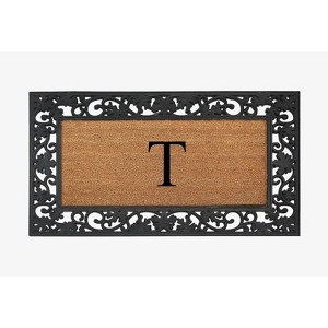 A1HC Natural Coir Monogrammed 23"X38", Anti‑Shed Treated Durable Doormat for Outdoor Entrance - 1 of 4