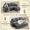 Dyonery 81" Sleeper Sofa Bed with Storage, L-Shaped Sectional Pull Out Couch with Reversible Chaise and USB Ports - 4 of 4