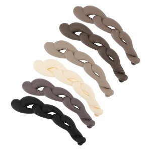 Unique Bargains Women's Elegant Twisted Hairpin 4.21"x1.06"x0.83" Multicolor 6 Pcs - 1 of 3