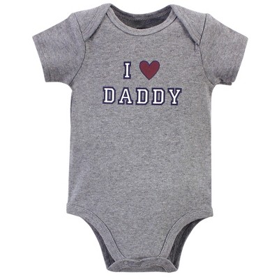 Hudson Baby Infant Boy Cotton Bodysuits, Boy Daddy 3-Pack, Preemie