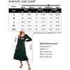 YESFASHION Boho Maxi Dress, Swing Shift Dress Women Tiered Midi High Waist V Neck Ruffle Puff Sleeve Casual Loose Flowy Swing - 4 of 4