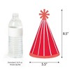 Big Dot of Happiness Red Stripes - Cone Happy Birthday Party Hats for Kids and Adults - Set of 8 (Standard Size) - 3 of 4