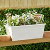 The HC Companies 24 Inch Wide Heavy Duty Plastic Deck Rail Mounted Garden Flower Planter Box with Removable Drainage Plugs, White - 3 of 4
