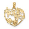 Black Bow Jewelry 14k Two Tone Gold #1 Wife Heart Pendant, 16mm - 3 of 4