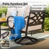 Captiva Designs 6pc Extra Large Metal Outdoor Patio Conversation Set with Swivel Pattern-back Chairs and Coffee Table - 4 of 4