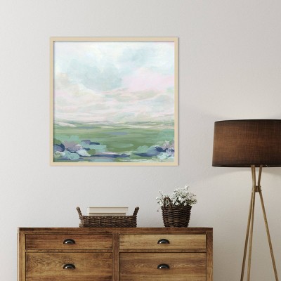 Lavender Scape I Svelte Natural Framed Graphic Art Print