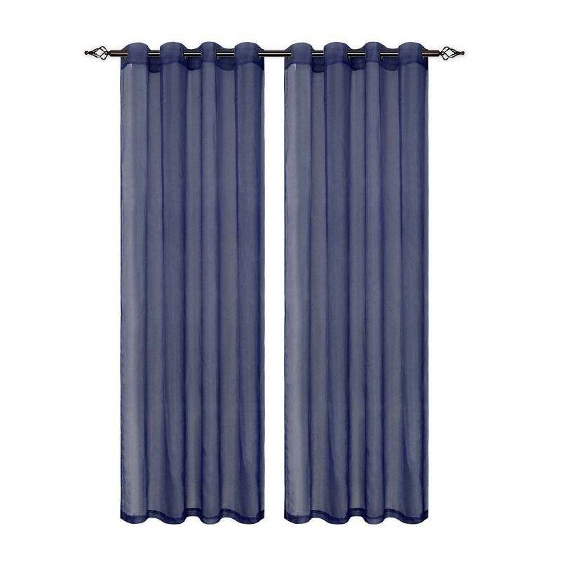 GoodGram Ultra Luxurious Elegant Sheer Grommet Single Curtain Panel, 1 of 4