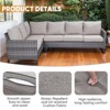Buenhomino Outdoor Sectional Patio Furniture Set with Fire Pit Table,6 Pieces Wicker Conversation Sets L Shaped Couch with Swivel Chairs - 2 of 4