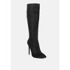 Tinkles Embossed High Heeled Calf Boots Women - 2 of 4