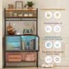 Bestier 59" Coffee Bar Station with Storage Shelves, 5-Tier Microwave Stand with Cabinets & LED Light, Kitchen Bakers Rack with Hutch & Hooks, Rustic - 2 of 4