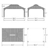 PURPLE LEAF Outdoor Gazebo Aluminum Frame Galvanized Steel Double Roof Patio Hardtop Gazebo with Curtains and Netting for Patio Lawn and Garden, Grey - 2 of 4
