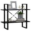 vidaXL 2-Tier Book Cabinet Black 31.5"x11.8"x27.6" Engineered Wood - 3 of 4