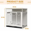 43 Inch Dog Crate Furniture for Small and Medium Dogs, Wood Dog Crate with Divider, Decorative Dog Kennel with Storage, Indoor Pet Cage House - 4 of 4