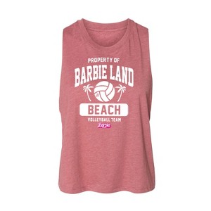 Women's Barbie Property of Barbie Land Beach Volleyball Graphic Racerback Tank - Heather Mauve - Small - 1 of 2