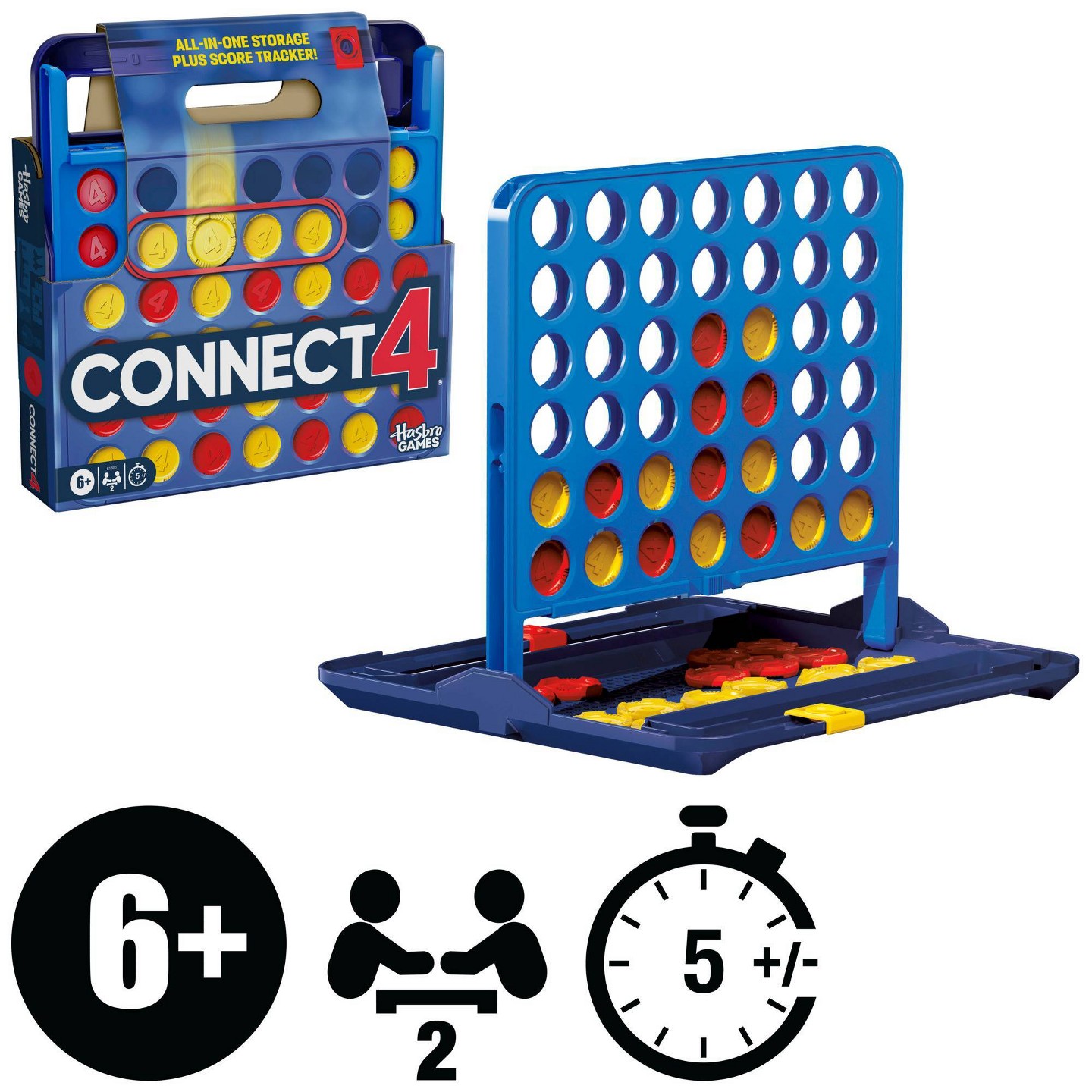 Детские настольные игры Connect 4 Official Hasbro Games (2025) Board Games — фото 3