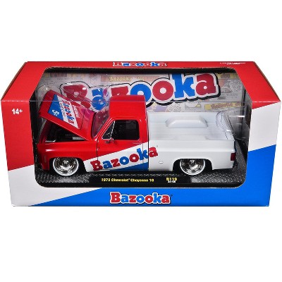 1973 Chevrolet Cheyenne 10 Truck Red & Blue w/White "Bazooka Bubble Gum" Ltd Ed 1/24 Diecast Model Car by M2 Machines