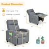 Infans Kids Recliner Chair Adjustable Leather Sofa Armchair w/ Footrest Side Pocket - 2 of 4