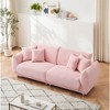 86.6'' Teddy Fleece Sofa with Four Throw Pillows, Metal Feet and Compact Design for Apartment - 2 of 4