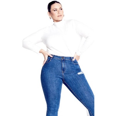 Avenue Women's Plus Size Organic Mock Neck Top