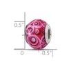 Black Bow Jewelry Pink, Purple Swirls Overlay Glass & Sterling Silver Bead Charm, 15mm - 4 of 4