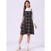 INSPIRE CHIC Women's Plaid Sleeveless Tie Back A-Line Overall Pinafore Dresses - 3 of 4