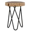 Living Room Accent End Table, Wood and Metal Sofa Side Table, Brown/Black - 2 of 4
