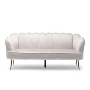 NicBex 3 Seater Sofa Couch with Deep Seat & Armrest Modern Upholstered Velvet Sofa with Metal Legs for Living Room - 1 of 4