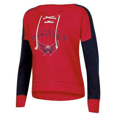 NHL Washington Capitals Women's Warming House Open Neck Fleece Sweatshirt S