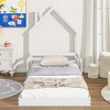 House-Shaped Headboard Floor Bed with Handrails ,slats - 3 of 4