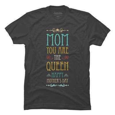 Men's Design By Humans Mother's Day Mom Queen By tmsarts T-Shirt