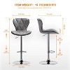 NicBex PU Leather Bar Stools Set of 2,Swivel Adjustable Counter Height Bar Stools with Back,Bar Chairs for Dining Room,Kitchen,Counter,Cafe - 3 of 4
