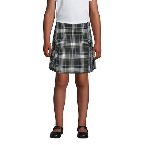 Lands' End School Uniform Kids Side Pleat Plaid Skort Above Knee - 1 of 3