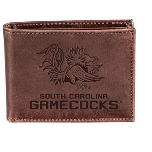 Evergreen NCAA South Carolina Gamecocks Brown Leather Bifold Wallet Officially Licensed with Gift Box - 1 of 1