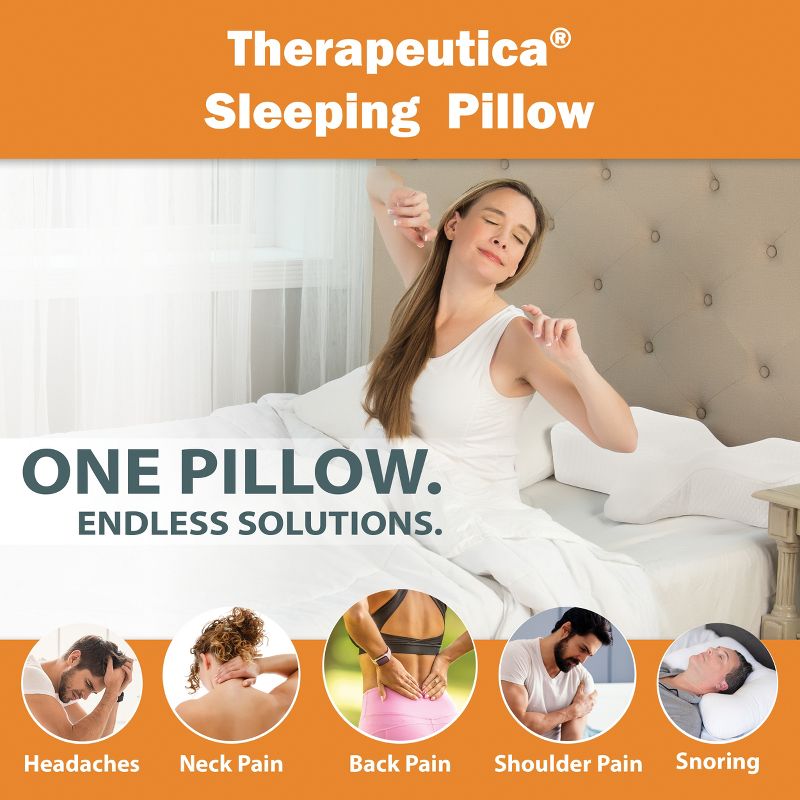 Therapeutica Orthopedic Sleeping Pillow, Helps Spinal Alignment & Neck Support, 3 of 10