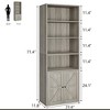 ODK Farmhouse Bookcase with Doors 11.8in Depth Display Storage Shelves 71.4in Tall Industrial Bookshelf Wooden 6 Shelf Bookshelves for Home Office - 2 of 4